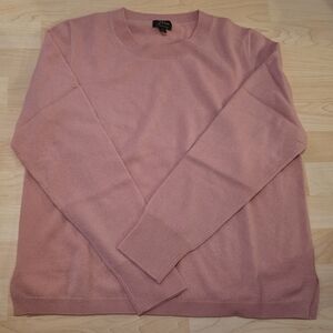 J. Crew Men's Soft Pink Caahmere Crewneck Sweater